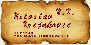 Miloslav Krejaković vizit kartica